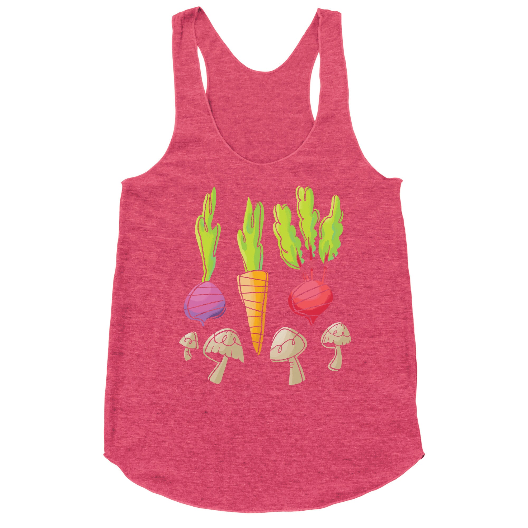 Retro Vegetable Pattern Racerback Tank